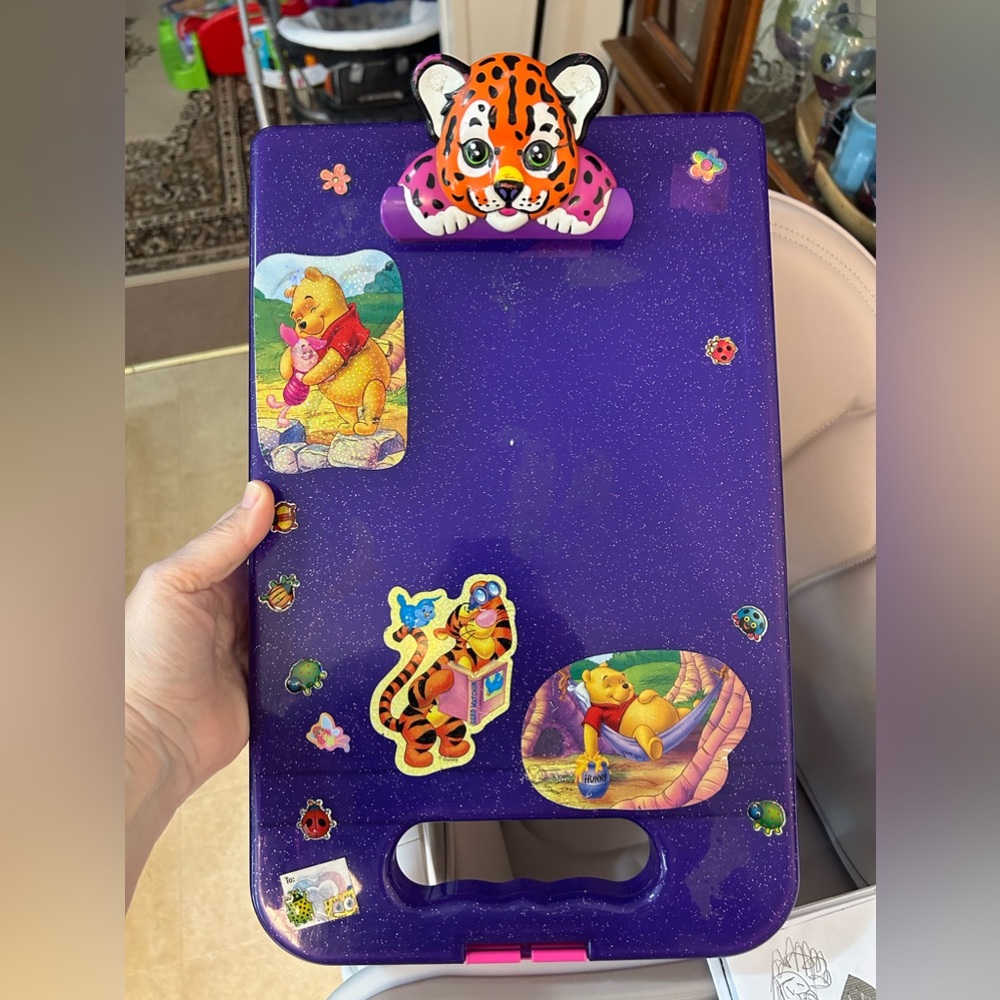 Purple vintage Lisa Frank clipboard baby tiger